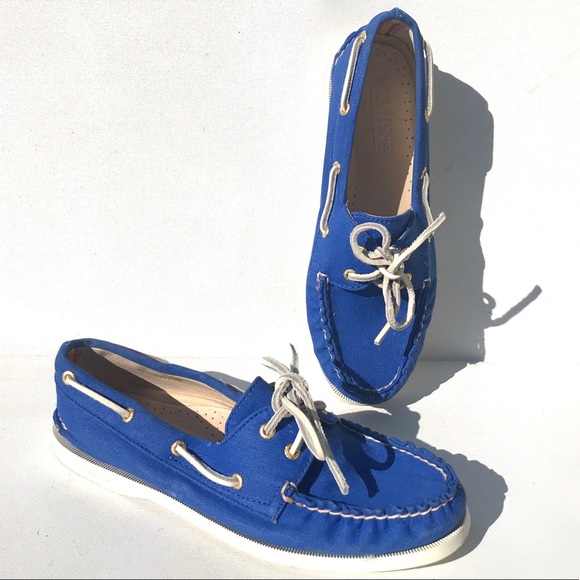 Sperry TopSider JCrew Boat Royal Blue 8 shoes j crew deck - Picture 2 of 9